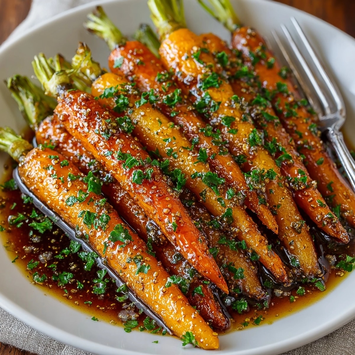 Golden, caramelized Rebel Float Cream Soda Caramelized Carrots glistening on a sheet pan ready to serve.