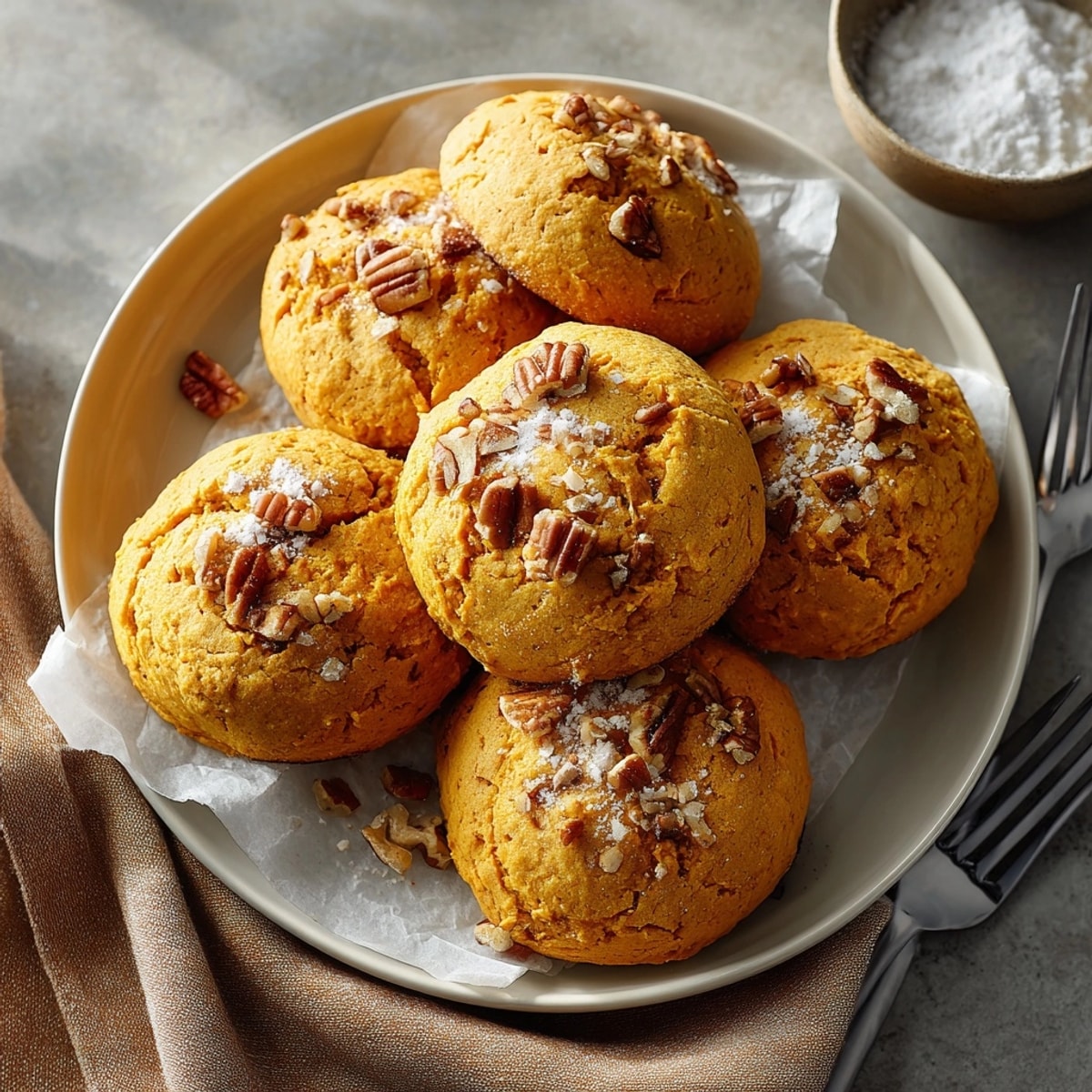 5-Minute Cinnamon Sweet Potato Cookies stacked on a cooling rack, looking fluffy and inviting.
