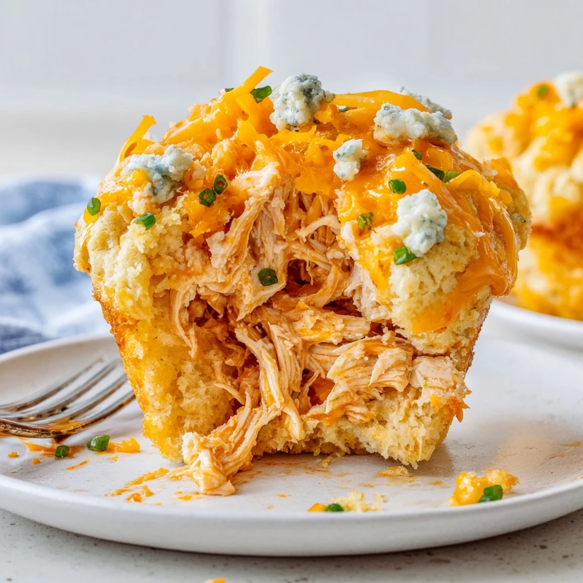 Spicy Buffalo Chicken Soda Muffins bursting with flavor, ideal for appetizer lovers.