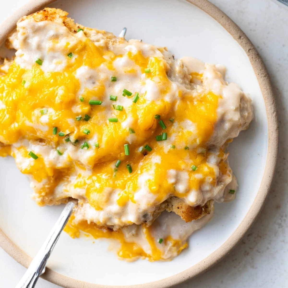 Comforting Cheddar Ranch Chicken Bake served hot, bursting with creamy ranch flavor.  