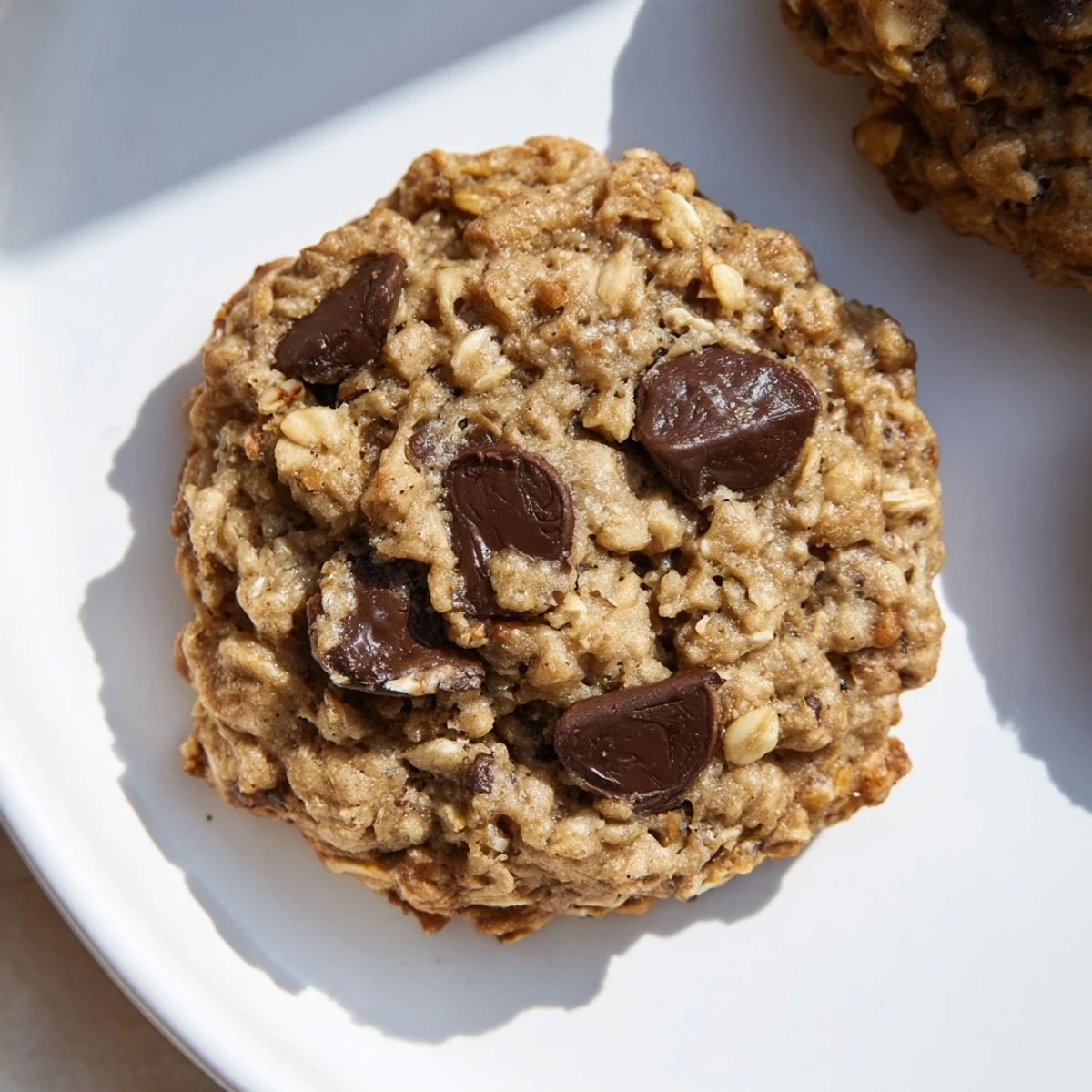 Enjoy these soft, chewy Oat-Banana Chocolate Chip Cookies: a simple, dairy-free treat perfect for a snack.