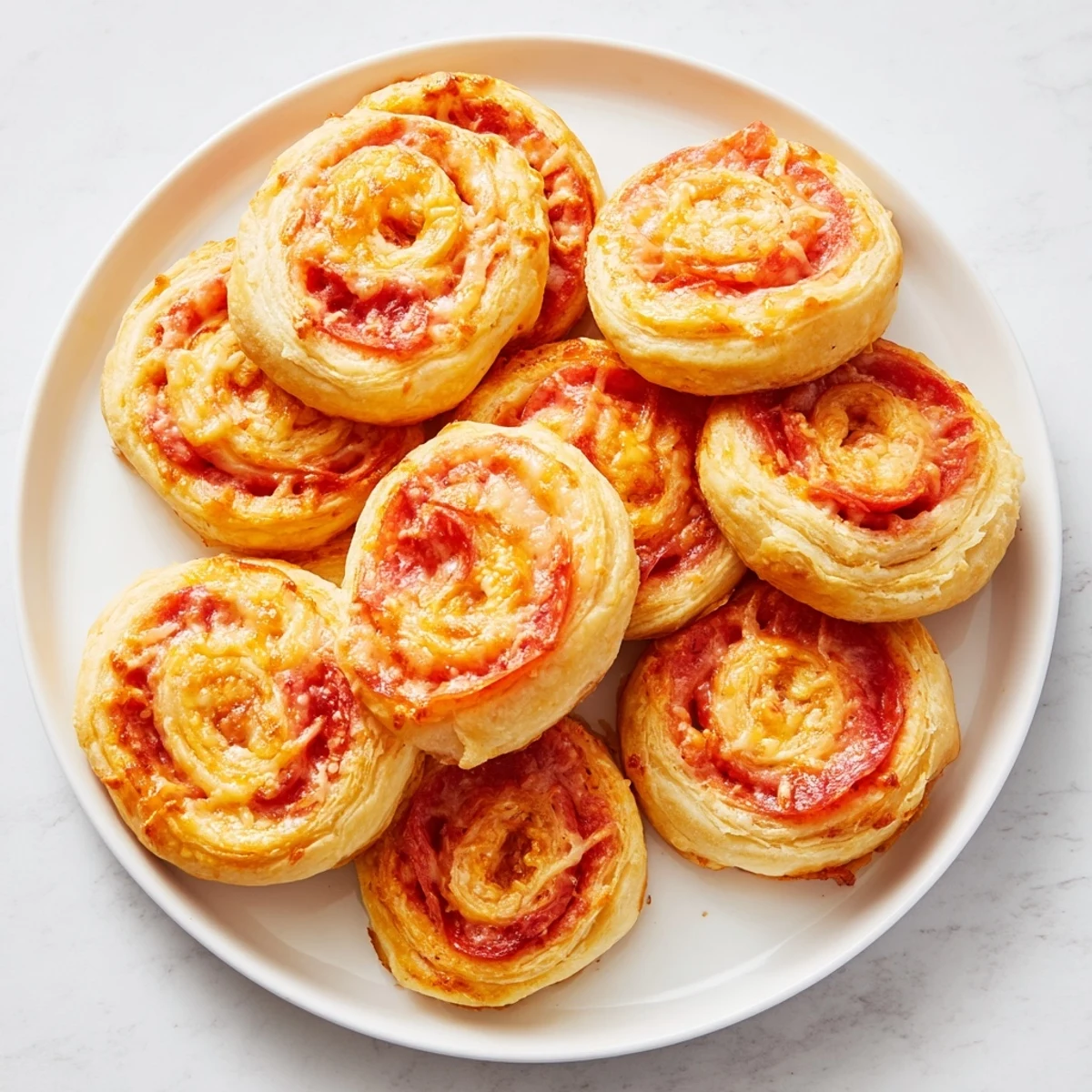 Served warm, these savory Mini Pepperoni Pizza Pinwheels are a perfect party appetizer everyone will love.