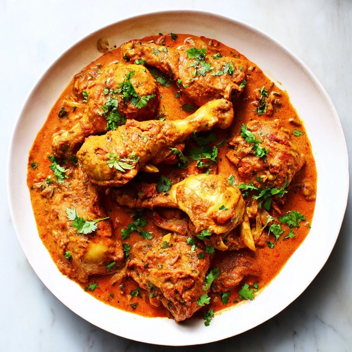 Sizzling Instant Pot Chicken Tikka Masala, a creamy Indian dish, served on fluffy basmati rice.