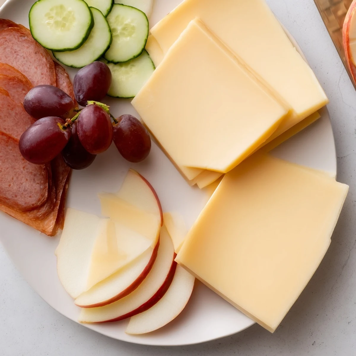 A colorful Planche Montagne Aventure Collation awaits, filled with cheese, meats, and fresh fruits for sharing.