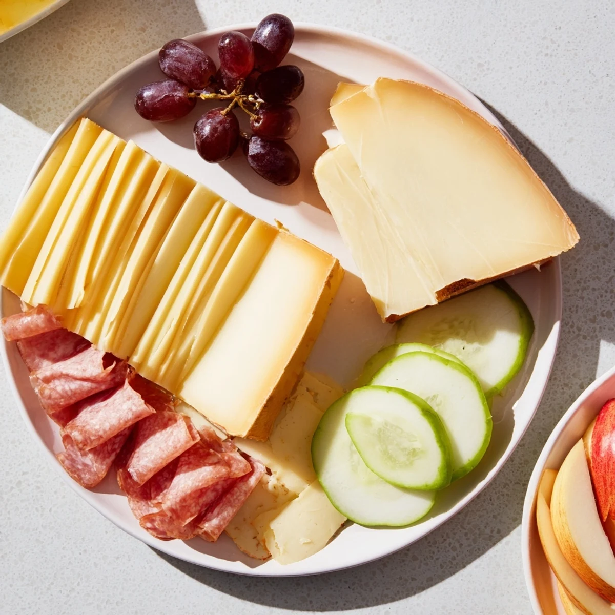 See a close-up of the delicious Planche Montagne Aventure Collation: a French Alpine appetizer ready to enjoy.