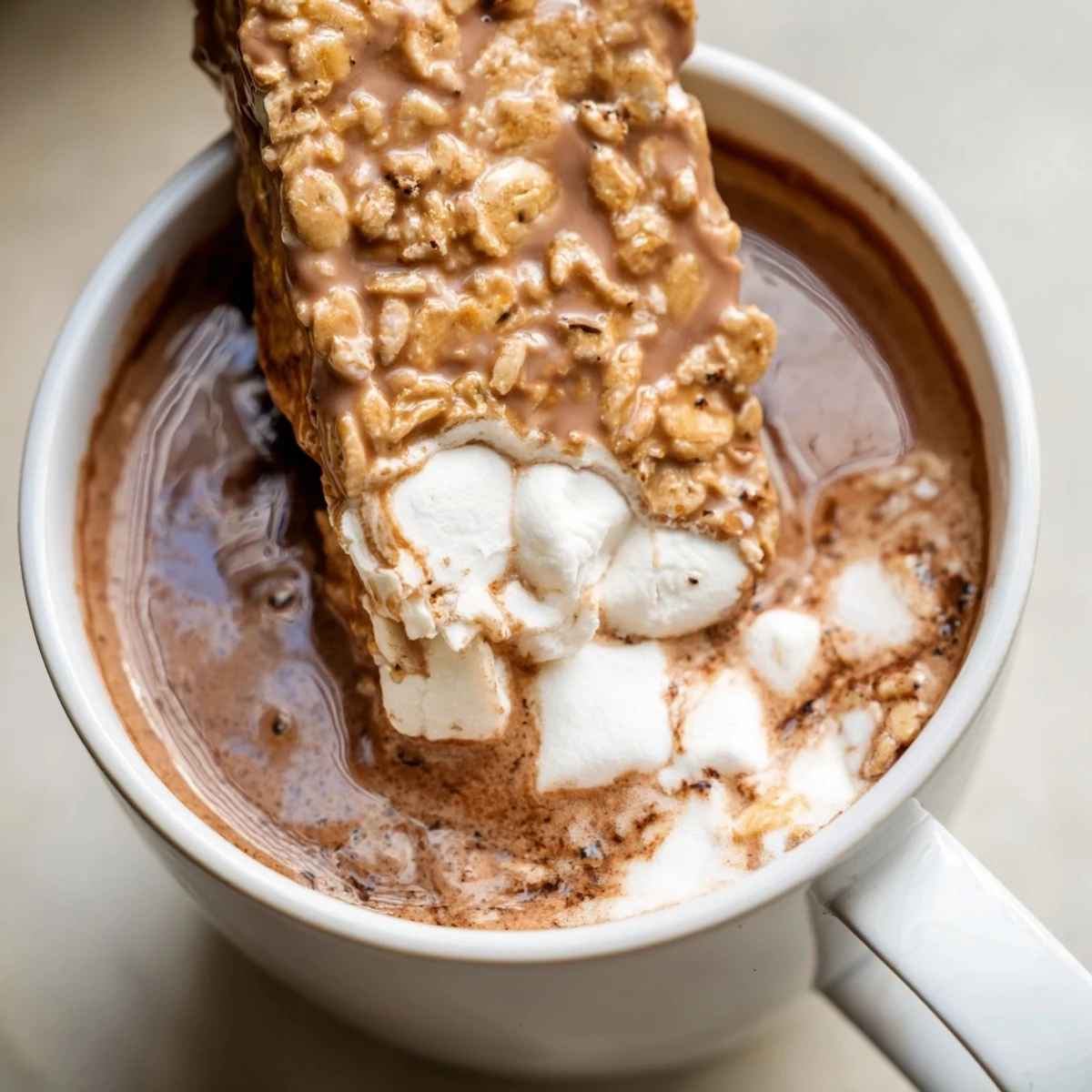 Enjoy a rich, decadent hot chocolate, crowned with a homemade Cozy Bear Marshmallow Bar, ready deliciously.