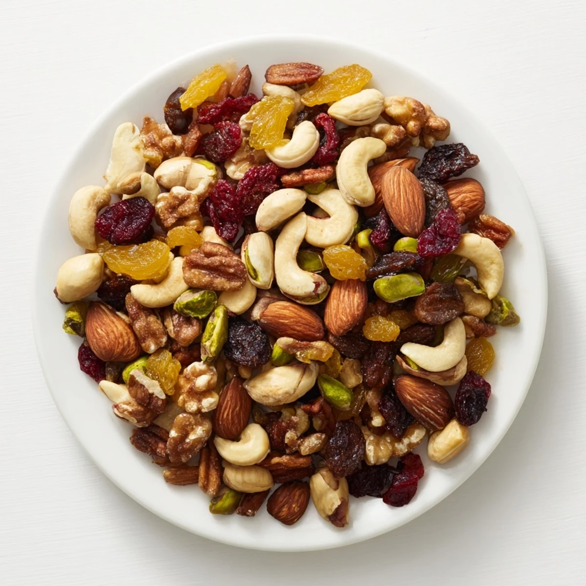 Colorful assortment of Easy Party: Assorted Nuts and Dried Fruit Pile offering delicious sweet and savory flavors.