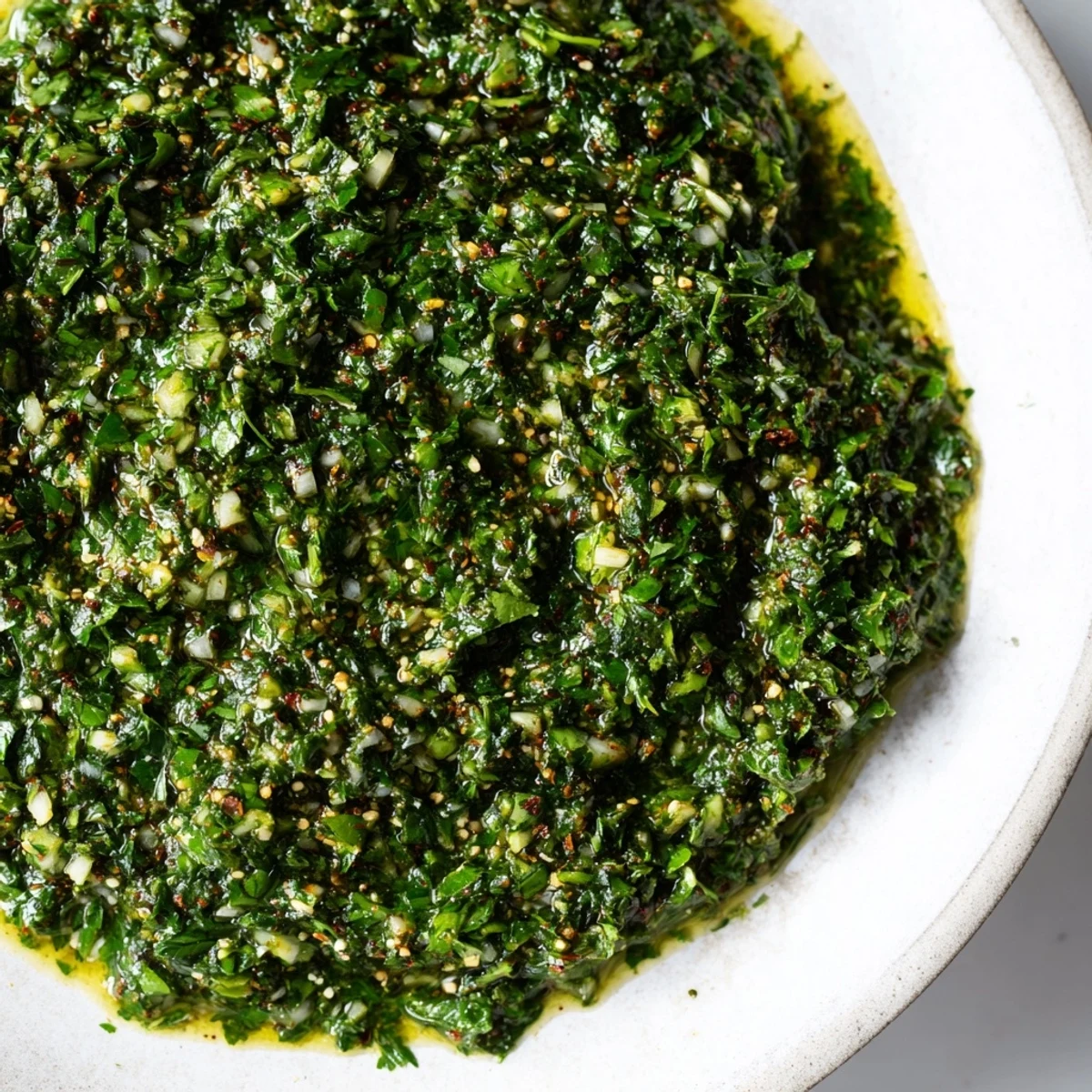 Image: A fish fillet coated in vibrant green Moroccan Chermoula Marinade, ready for grilling.