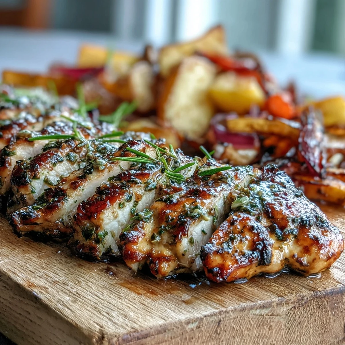 Perfectly cooked chicken breasts with roasted carrots and parsnips, ideal for an easy weeknight dinner.
