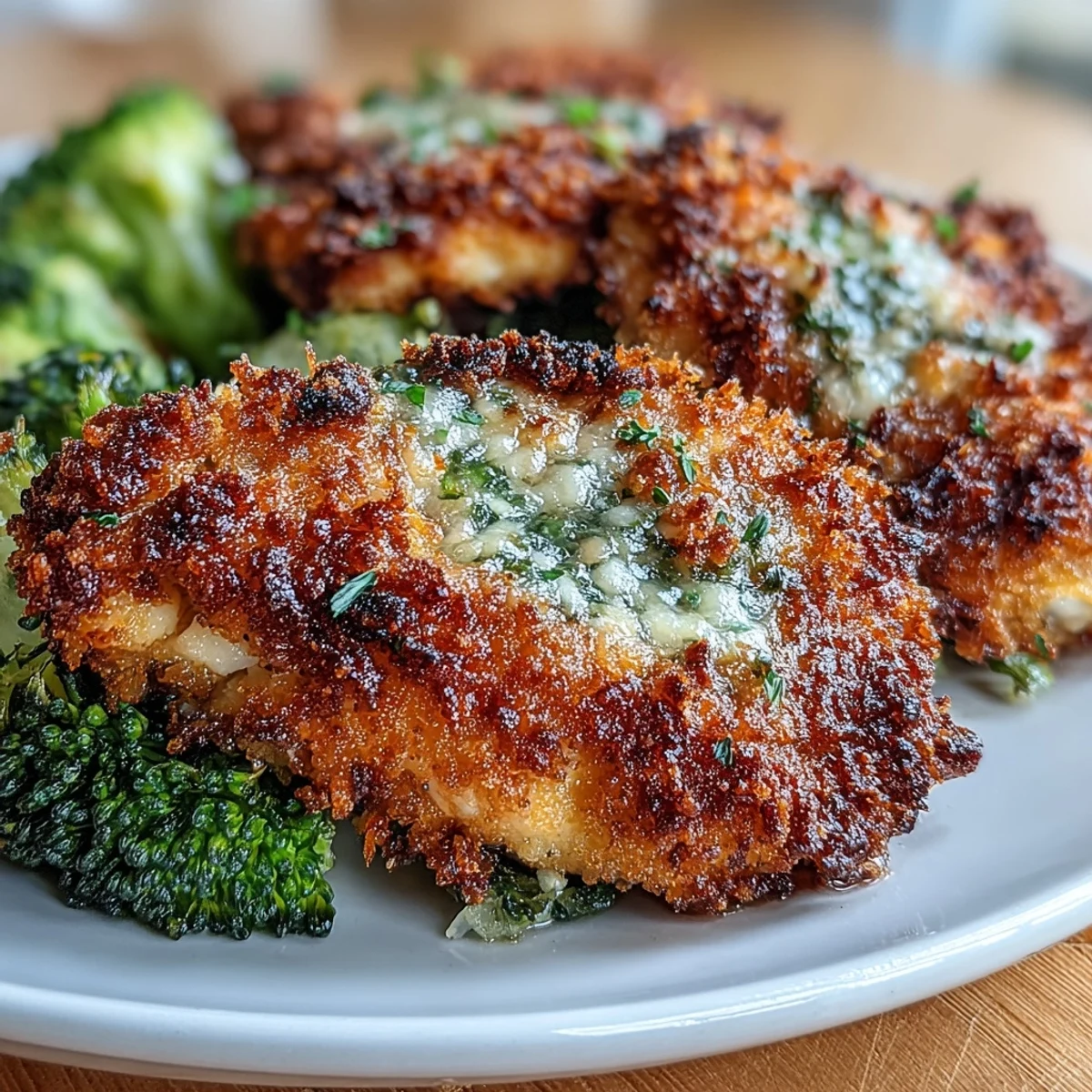 One-pan Crispy Parmesan Broccoli & Chicken Trays with crunchy topping, tender chicken, and perfectly roasted broccoli florets.  