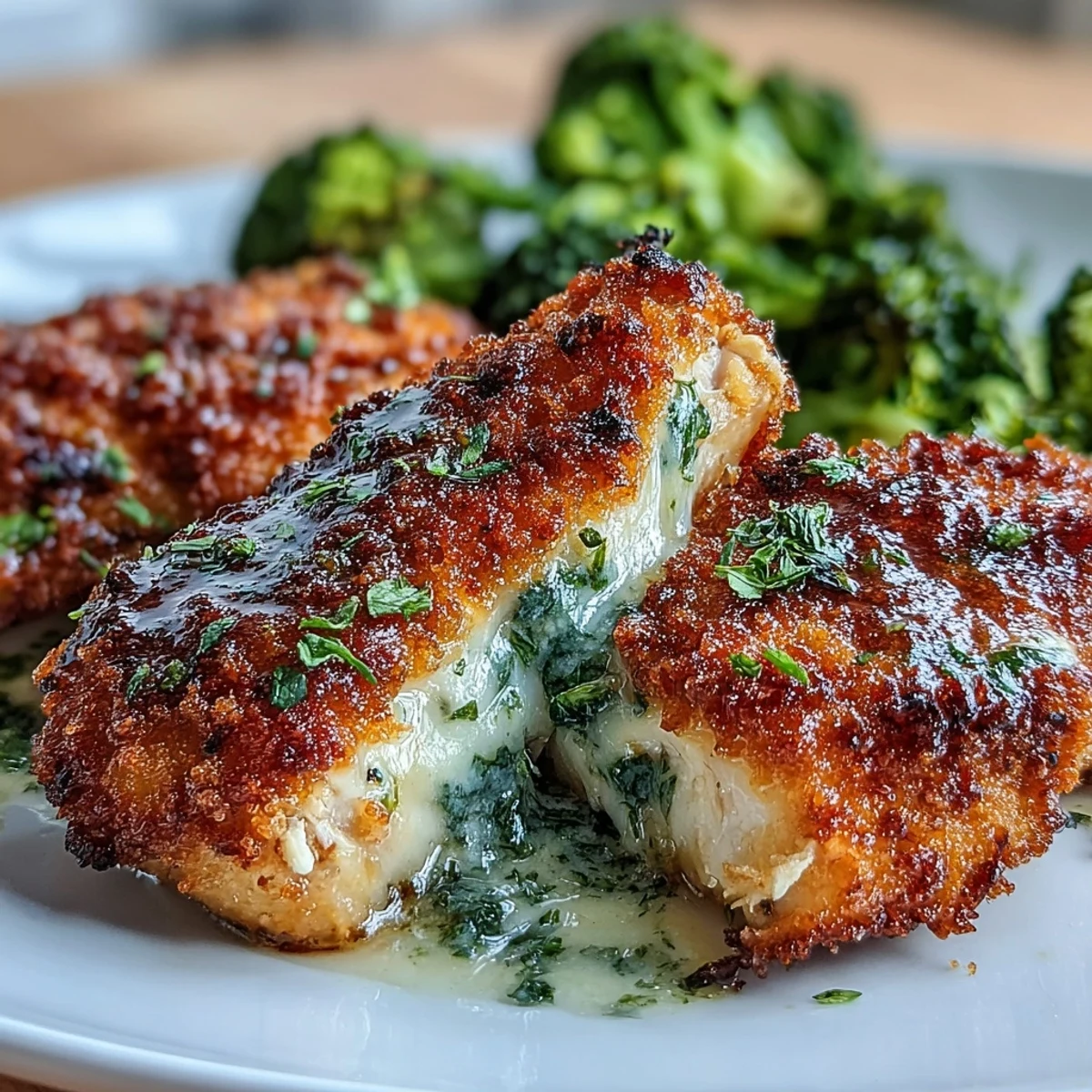 Flavorful Crispy Parmesan Broccoli & Chicken Trays baked together, featuring a golden Parmesan-panko crust and vibrant green broccoli.