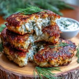 Flaky mackerel potato cakes, seasoned and fried golden brown, served with cool dill yogurt.