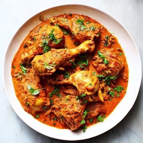 Sizzling Instant Pot Chicken Tikka Masala, a creamy Indian dish, served on fluffy basmati rice.