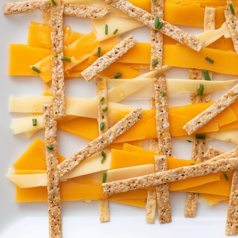 The Garden Gate Lattice appetizer: a beautiful cheese and cracker arrangement for guests.