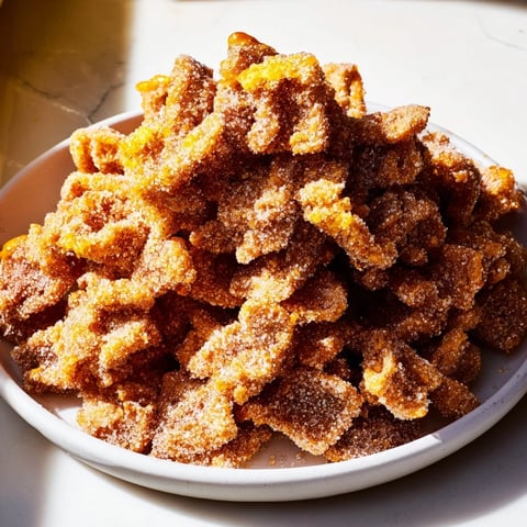 Golden-brown Air Fryer Pasta Christmas Crack, a sweet and salty snack for holiday gatherings, crunchy perfection.