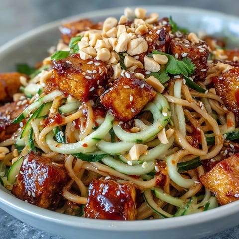 Vibrant TikTok-style chili crisp cucumber noodle bowls with creamy dressing, crisp vegetables, and spicy chili crisp sauce.  