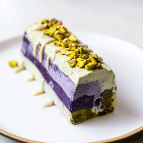 Vibrant Ube & Pistachio Ice Cream Bars, perfect for summer gatherings and refreshing desserts.  