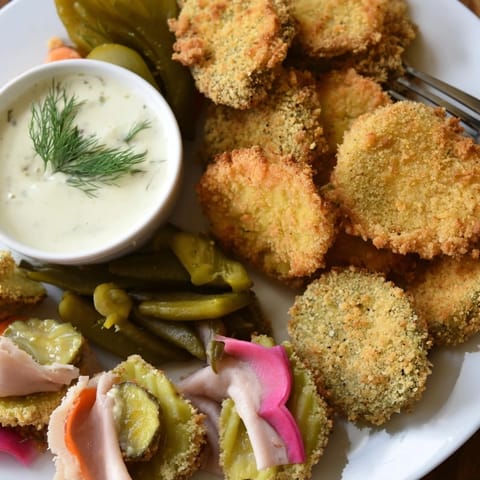 A vibrant platter of pickled vegetables and cheesy pickle-wrapped bites.  
