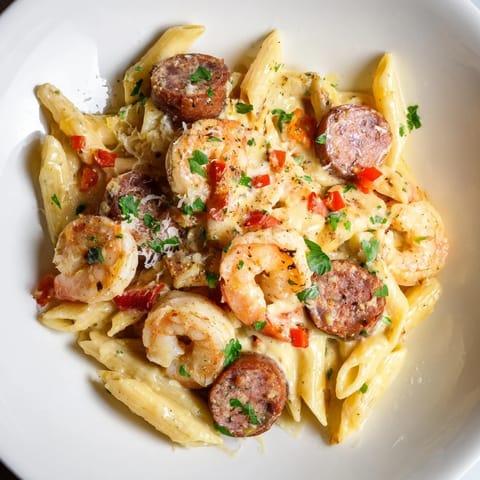 Cajun Sausage Shrimp Alfredo