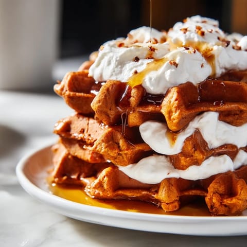 Fluffy Gingerbread Waffle Stacks