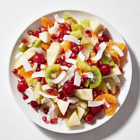Imagine the Snowflake Fruit Medley: a bright, beautiful fruit salad perfect for a winter dessert.