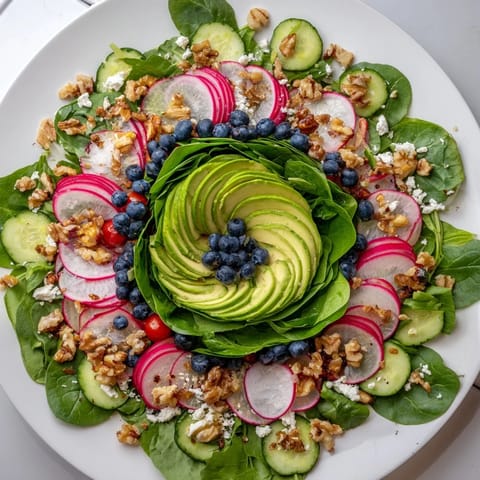 Fresh and delicious Fibonacci Fan Salad is visually appealing with a variety of textures and flavors.