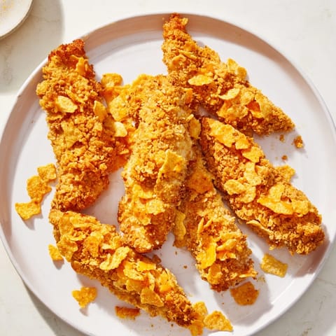 Oven-baked onion chip chicken tenders, a delightful crunch and flavorful protein meal for anyone.
