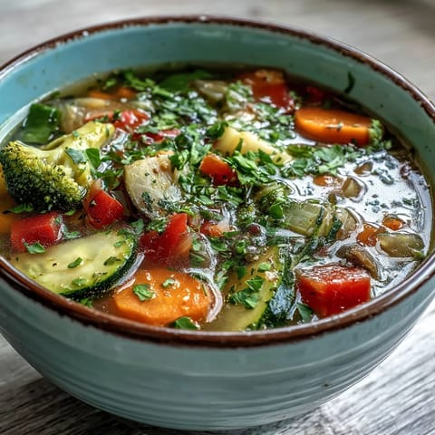 Aromatic Ginger Vegetable Soup, filled with colorful tender vegetables, a healthy vegan dish.