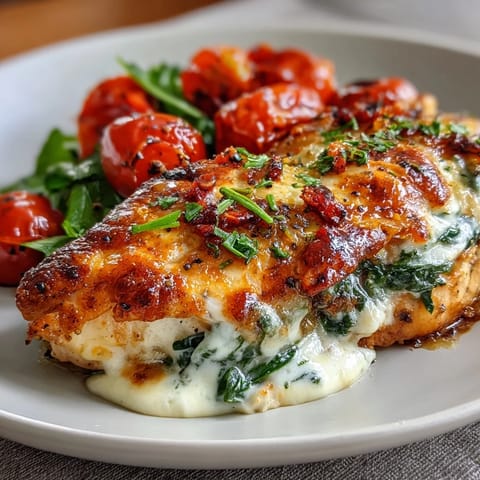 Golden, bubbling High Protein Chicken Bake served hot from the dish, perfect for a healthy low-carb dinner.