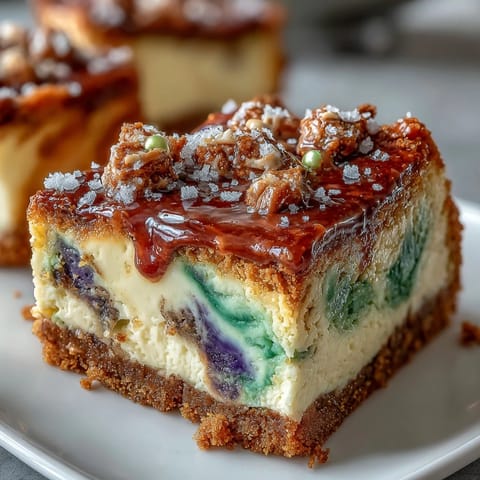 King Cake Cheesecake Bars