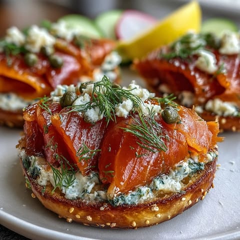 A vibrant Mother's Day brunch board with smoked salmon, toasted bagels, and colorful fresh toppings.  