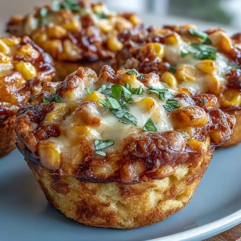 Golden Corn Cheddar Pizza Muffins loaded with cheese and savory toppings.