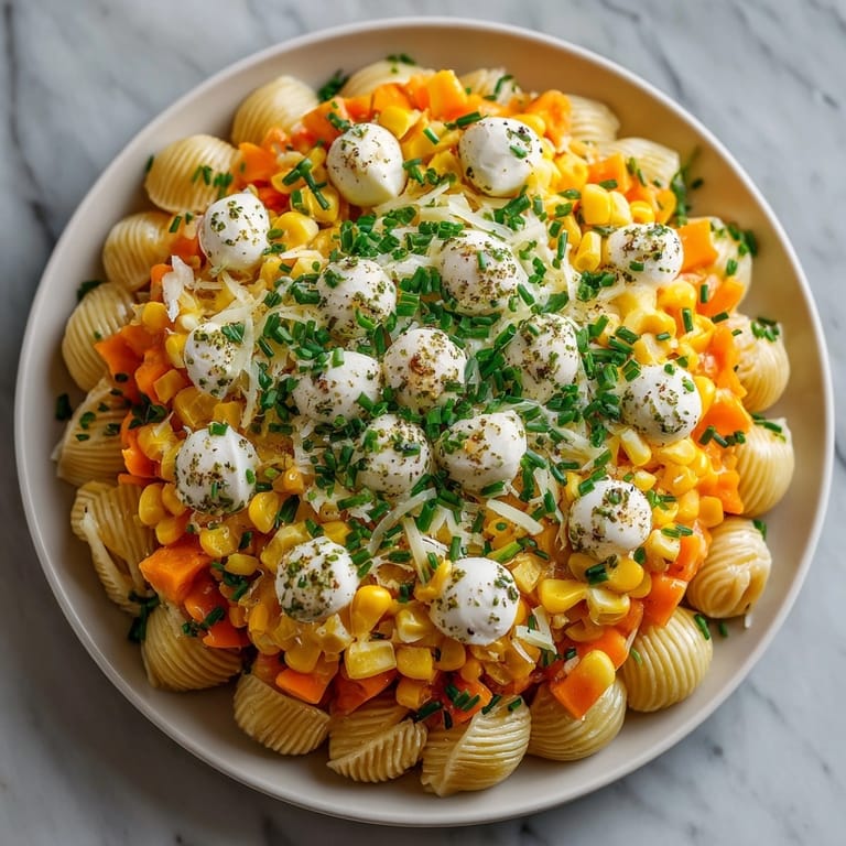 This playful Halloween Candy Corn Pasta Salad features sweet corn and cheddar, ready to eat.