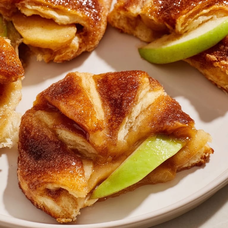Deliciously baked Caramel Apple Crescent Bites, ideal for serving with ice cream.
