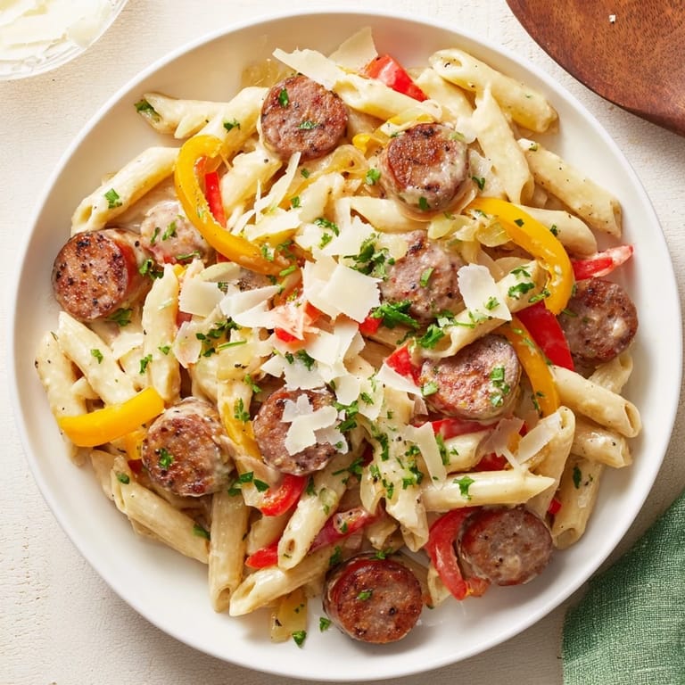 Imagine yourself enjoying this delicious, easy Cajun Spiced Smoked Sausage Alfredo, ready in under an hour.