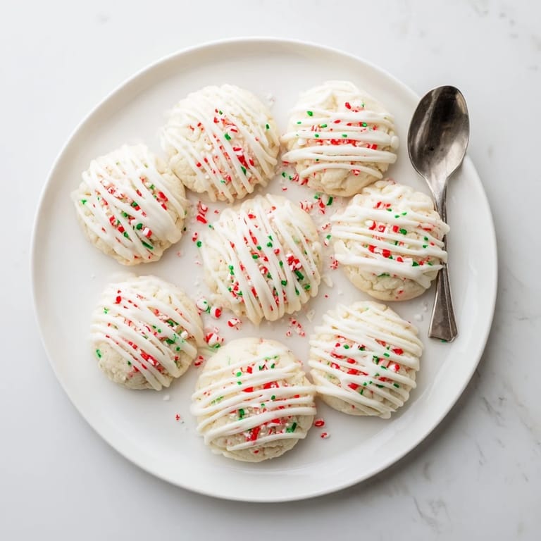 Delicious homemade White Chocolate Peppermint Bark Cookies ready to be enjoyed with a hot drink.