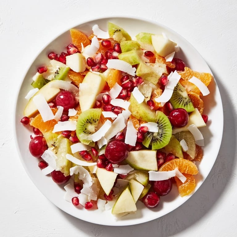 Imagine the Snowflake Fruit Medley: a bright, beautiful fruit salad perfect for a winter dessert.
