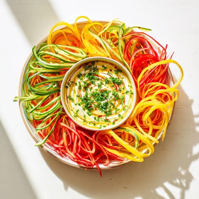 Healthy Bell Pepper Strips with Creamy Greek Yogurt Dip, ready to serve and enjoy.
