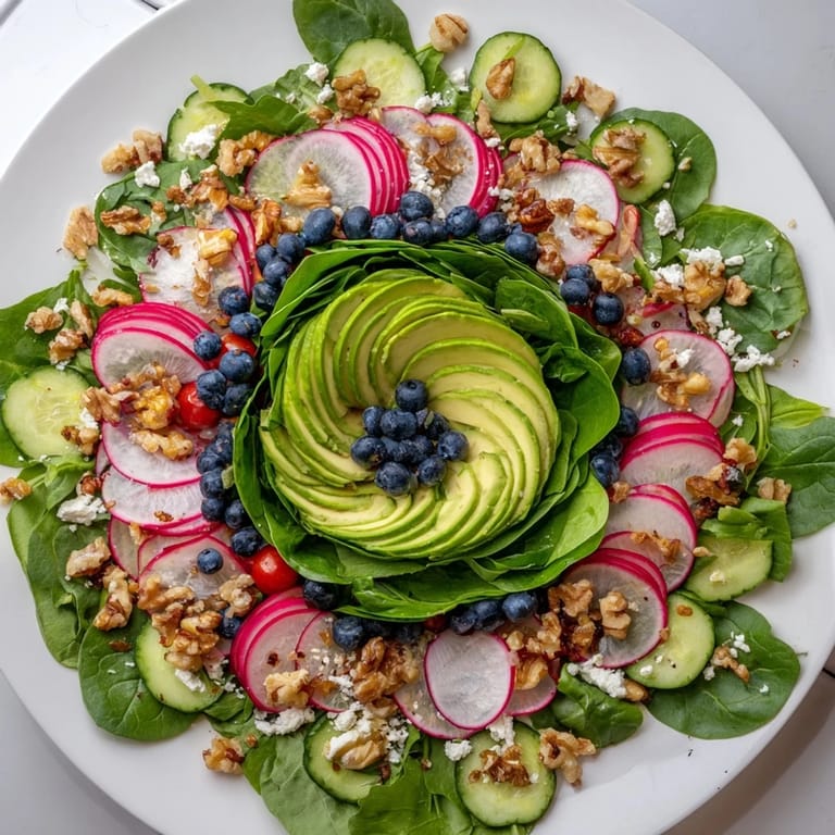 Fresh and delicious Fibonacci Fan Salad is visually appealing with a variety of textures and flavors.