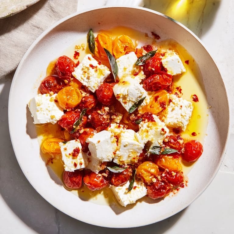 Imagine the vibrant baked feta 2.0 dish: tomatoes bursting with flavor, honey drizzled, and fresh basil .