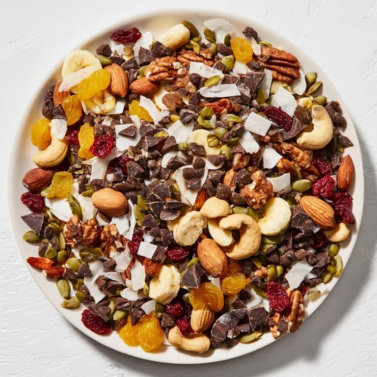 This trail mix recipe features a perfect blend of sweet and savory textures and ingredients.