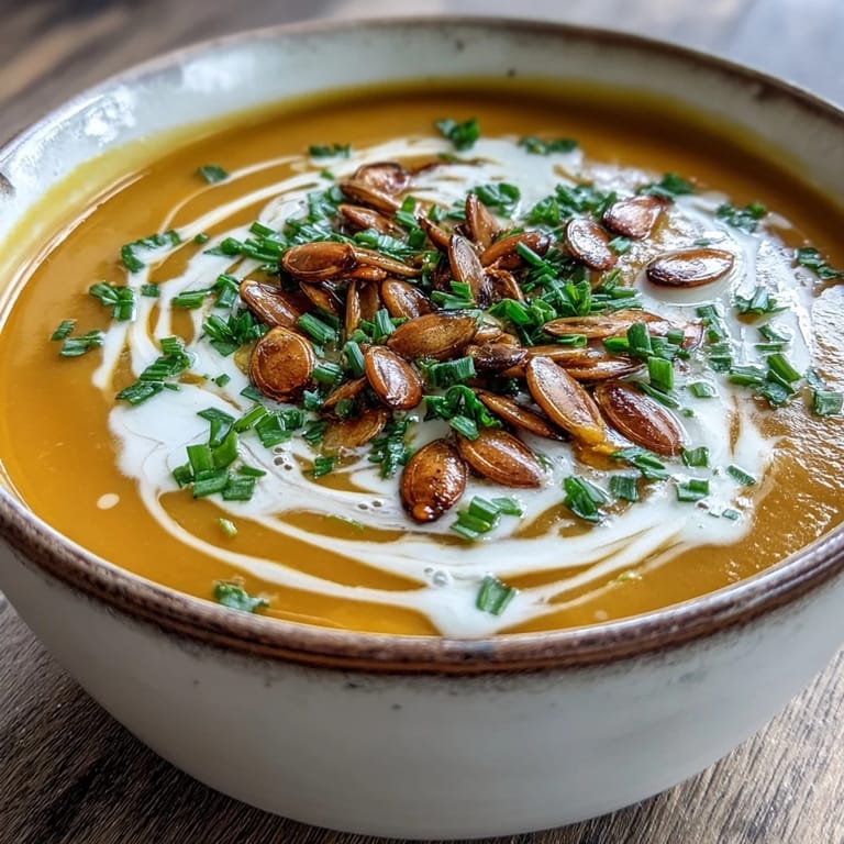 Silky smooth acorn squash soup presented in a rustic bowl, ready to be enjoyed.