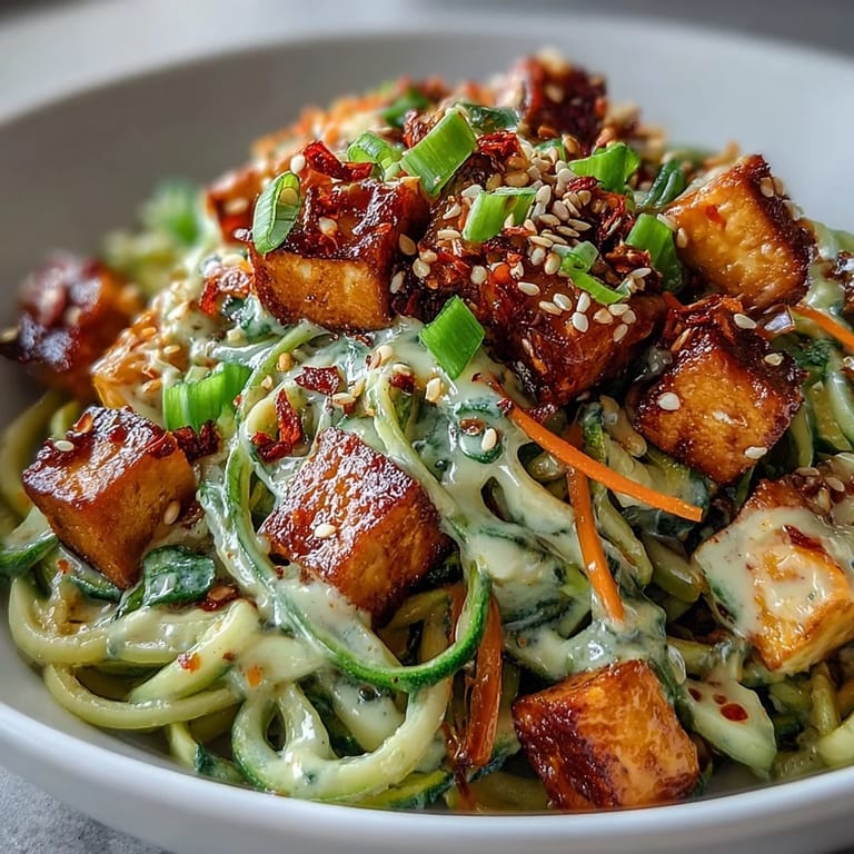 Close-up of an easy TikTok-Style Chili Crisp Cucumber Noodle Bowl with wheat noodles, julienned carrots, and a spicy, glossy dressing.