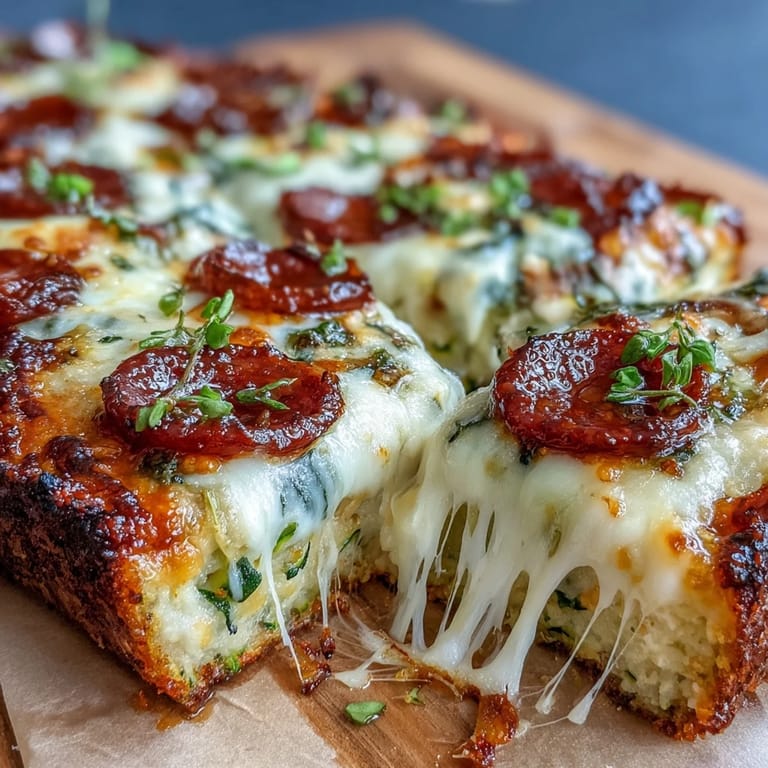 Delicious low-carb Keto Pepperoni Zucchini Pizza Boats with Mozzarella Melt, loaded with zesty tomato sauce, gooey mozzarella, and spicy pepperoni for a guilt-free pizza night.