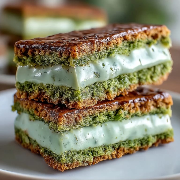 Festive green sugar cookies filled with smooth vanilla frosting, rolled in sparkling sugar for a dazzling St. Patricks Day treat.