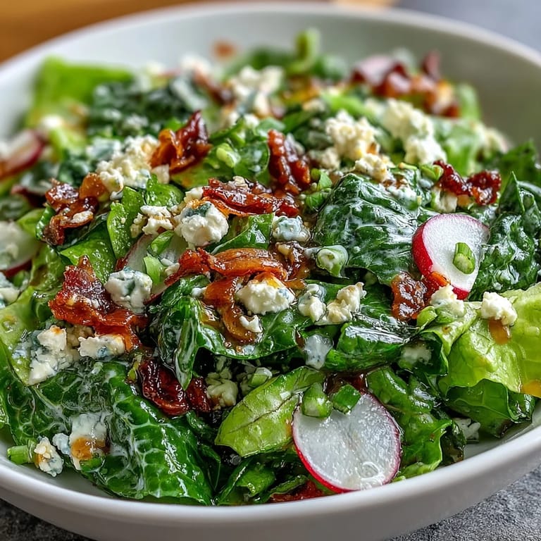 A vibrant lemon vinaigrette salad with radishes, cucumber, and fresh herbs, served on a large platter for a spring dinner party.