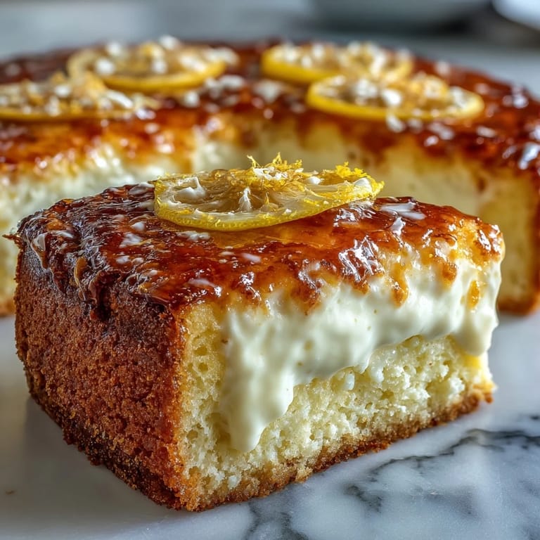 Elegant lemon tart with crisp, buttery crust, dusted with powdered sugar and topped with thin lemon slices for a classic finish.