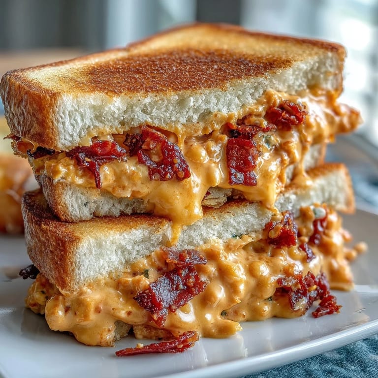 Close-up of classic pimento cheese spread on soft white bread, cut into elegant finger sandwiches for afternoon tea.