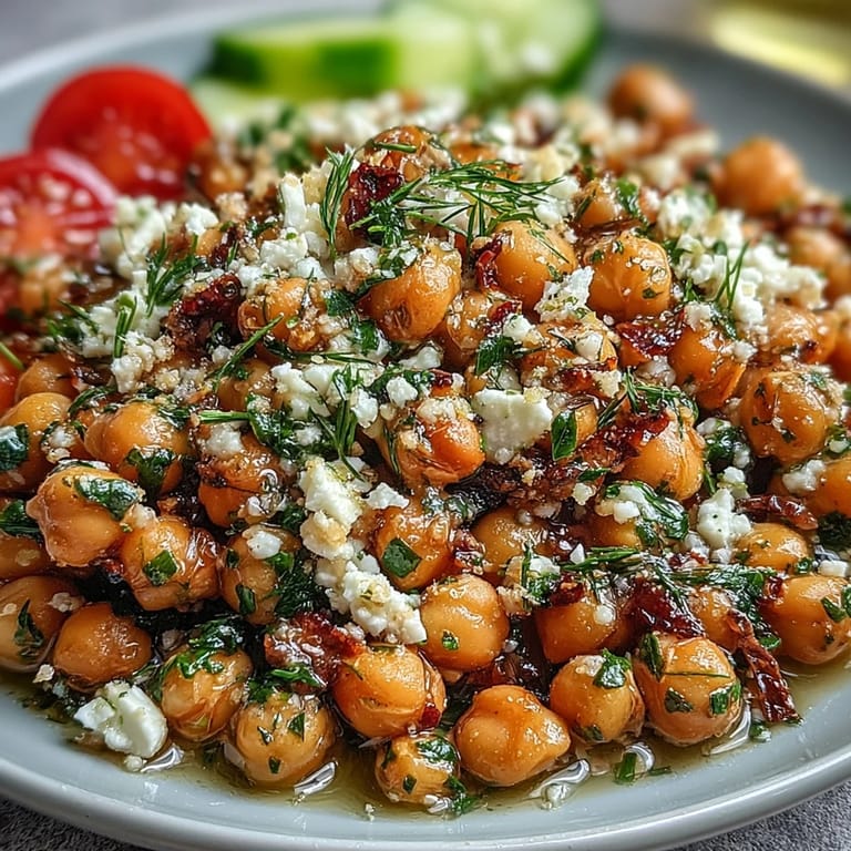 Vibrant chickpea salad photo with juicy tomatoes and zesty lemon vinaigrette.