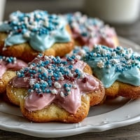 Delicate flower-shaped cookies decorated with soft pastel icing, perfect for baby showers and spring celebrations.